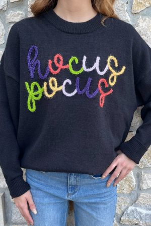 Hocus Pocus Embroidered Loose Fit Sweater