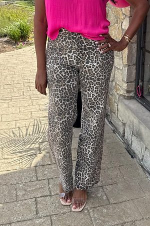 Leopard Love Wide Leg Leopard Jeans