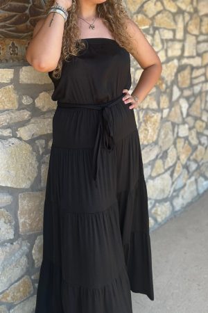 West Lake Tiered Strapless Maxi Dress