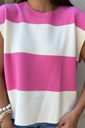 Caitlyn Striped Block Knit Top