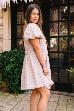 Ellora Textured Babydoll Mini Dress