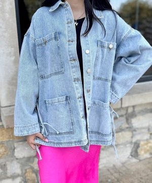 Tied Up Oversized Denim Jacket