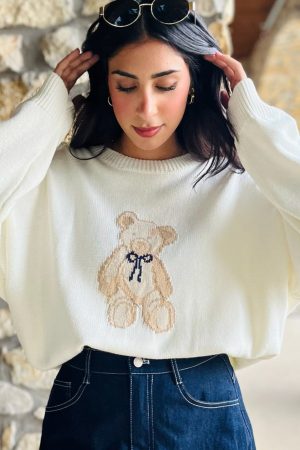 Teddy Bliss Long Sleeve Crew Neck Sweater